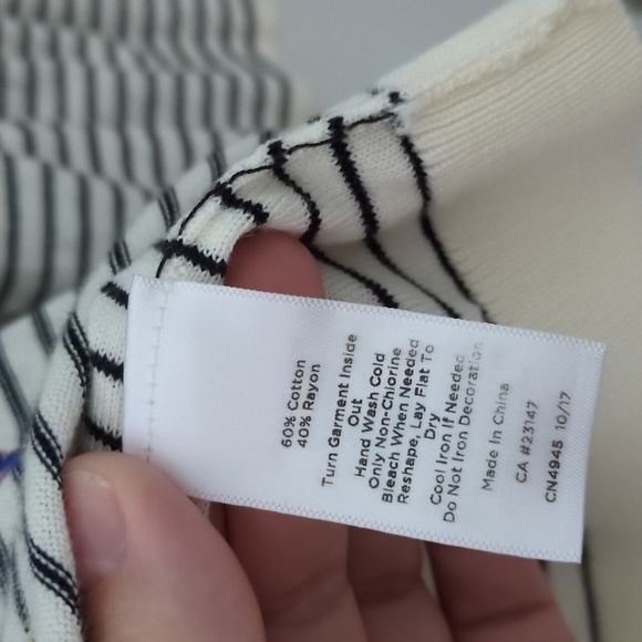 Talbots Petite Striped Embellished Lightweight Knit Boho Coastal Pullover Sz XLP - Picture 9 of 11